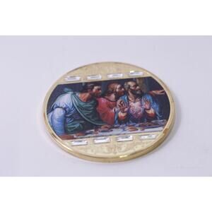 Swarovski, The Last Supper, Coin, Christian, Souvenir, Vintage, ~ 260120-WH 909